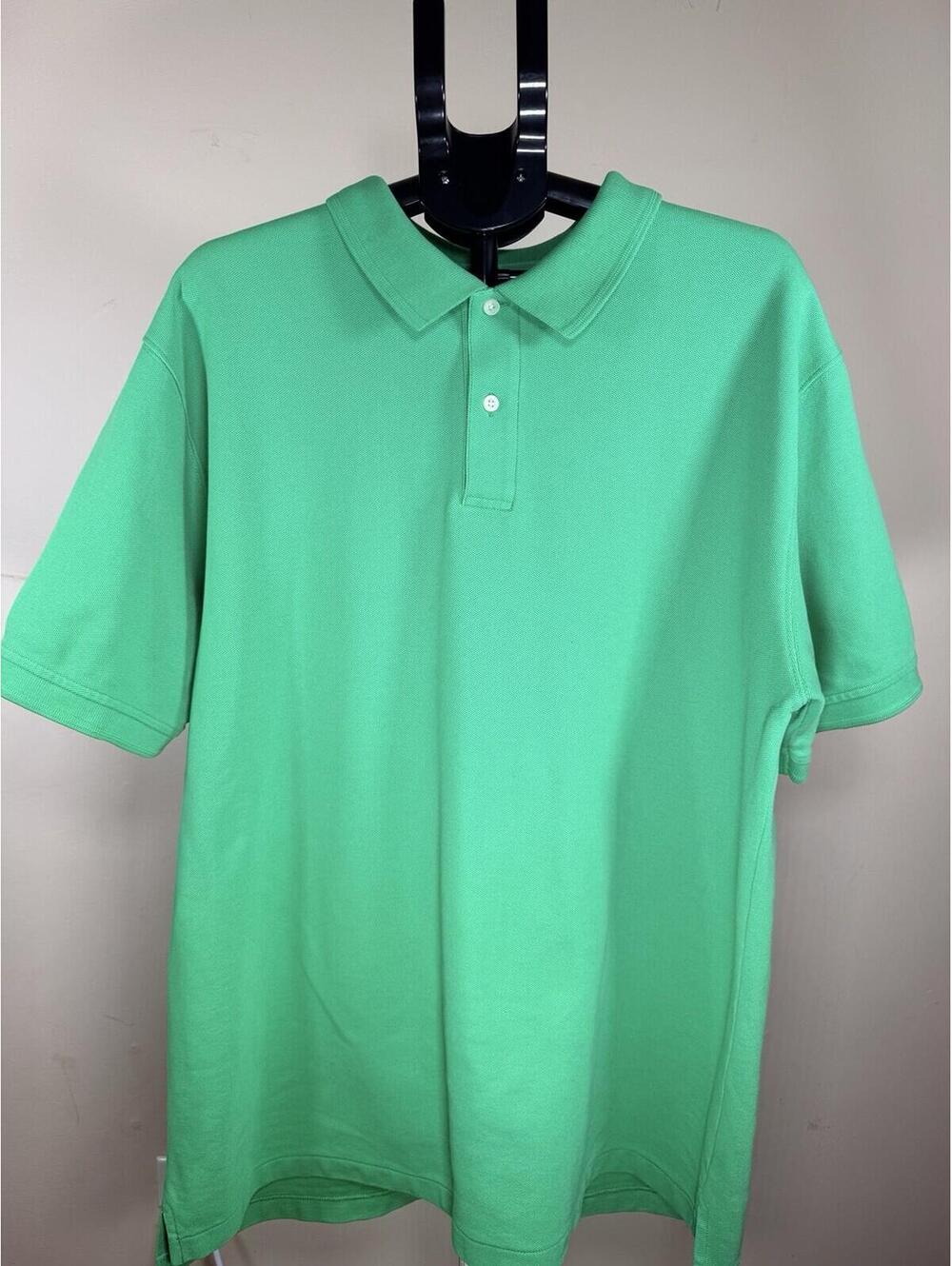L.L. Bean Men's Premium Double L Green Cotton Pique Shirt Size XL